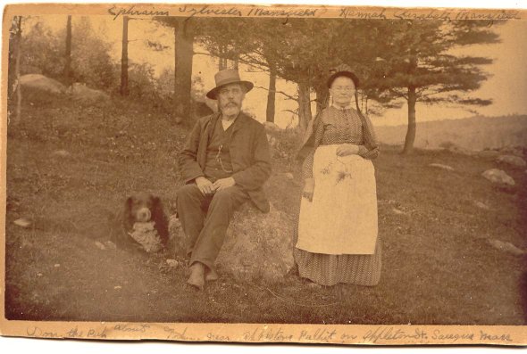[ Hannah Elizabeth Hinchcliff Mansfield, with husband Ephraim and dog Don ]